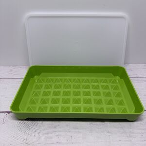 New NOS Tupperware Deli Meat Bacon Hot Dog Keeper Lid Green 1292